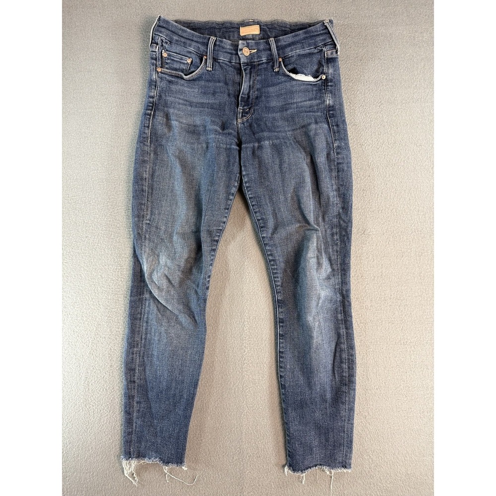 Mother Looker Ankle Fray Jeans Womens 27 Girl Crush Med Wash Mid Rise Denim